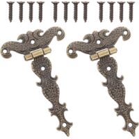 Set of 2 Decorative Hinges Zinc Alloy Shaped Cupboard Door Hinges