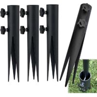 Piquets de jardin pour éclairage, piquets d'éclairage extérieur pour supports de torche - 4 piquets d'éclairage extérieur réglables - support de torche pour éclairage de terrasse, lampadaires