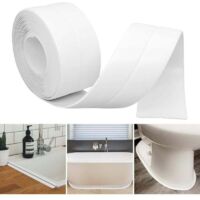 Plinthe Souple Autoadhésive 38mm x 5m, Plainte Adhesive PVC, Plinthe Adhesive - Angle Plinthe Cuisine - Baguette Finition PVC - Convient pour la Cuisine et la Salle de Bain (Blanc)