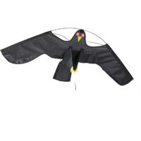 ZVD Cerf-volant d'épouvantail, cerf-volant anti-oiseaux avec tige télescopique en fibre de verre de 6 m, répulsif d'oiseau factice pour oiseaux de proie, pour la lutte antiparasitaire dans le jardin