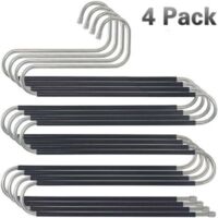 Multiple trouser hanger, stable and space-saving, made of metal, for 5 trousers, non-slip S-shaped.