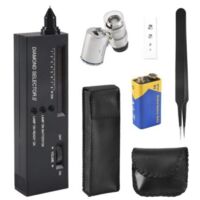 Stylo Testeur de Diamant, DéTecteur Diamant Professionnel avec Grossissement 60X Mini LED, Test pour Novice et Expert