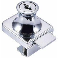 serrure de porte en verre, serrure en acier chromé, serrure de porte en verre, serrure de vitrine de serrure de porte en verre pour porte en verre 5-8mm bit avec 2 clés