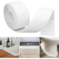Plinthe Souple Autoadhésive 38mm x 5m, Plainte Adhesive PVC, Plinthe Adhesive - Angle Plinthe Cuisine - Baguette Finition PVC - Convient pour la Cuisine et la Salle de Bain (Blanc)