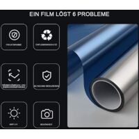Film de fenêtre miroir, Film de Protection solaire unidirectionnel, Anti-uv, Anti-chaleur, Film de confidentialité pour fenêtre 40x200cm