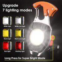 2 Pcs Mini Lampe de Poche LED,Lampe de Travail Portable 800 Lumens, Lampe de Poche à Allumage LED, 7 Modes, Rechargeable et étanche, Gadget d'éclairage pour une Utilisation sur Terrain [Classe
