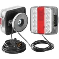 Feux Arrière LED Magnétiques 12V pour Remorque, Kit d'Éclairage avec Câble 7 Broches