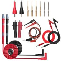 Multimeter Test Leads Kit, 16 Pieces Testing Lead with Alligator Clips Stackable Banana Plug Test Hook Replaceable Gold-Plated Multimeter Needle Probes and Back Probe Pins