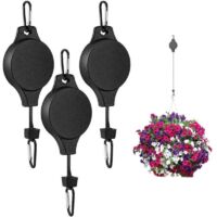 Poulie Rétractable Réglable pour Paniers Suspendus – Lot de 3