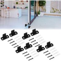 Rails pour portes coulissantes, rails de porte dissimulés, rails de sol pour portes de grange coulissantes, rails inférieurs pour portes de placards et portes en bois (noir, paquet de 8)