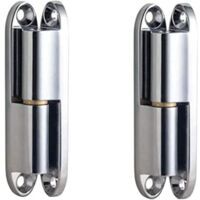Charnières de porte, charnières de porte robustes, lot de 2 charnières de porte, charnières de porte robustes, charnières d'armoire en alliage de zinc, charnières de porte à visser, avec 8 vis, charni