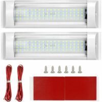 Plafonniers LED GABRIELLE, éclairage d'intérieur, éclairage de toit 12 V-80 V, pour camping-car, remorque, fourgonnette, bateau, avec interrupteur marche/arrêt, blanc (lot de 2)