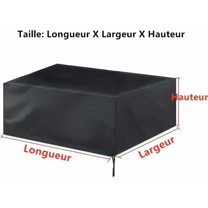 Housse De Protection Pour Salon De Jardin - Taille 175x150x75 Cm - Imperméable, Résistante Aux UV Et Au Vent