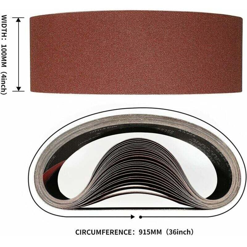 Lot de 7 bandes abrasives 50 x 686 mm pour ponceuse en métal et bois