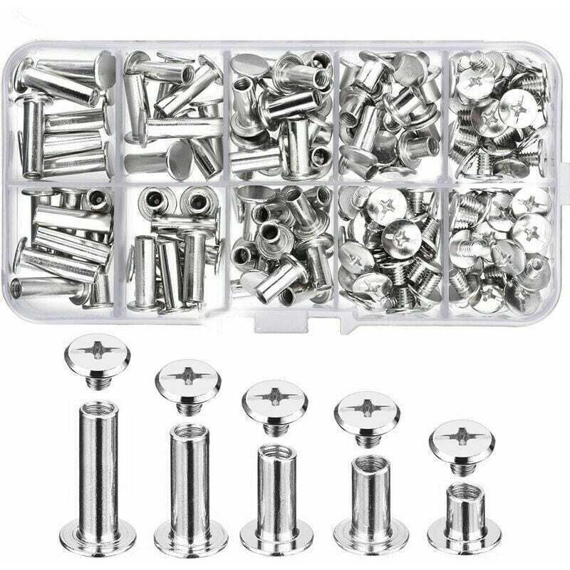 Lot 50 Rivets Nickelés 5x10 Mm Pour Reliure Vis - Scrapbooking, Cuir Et Albums Photo