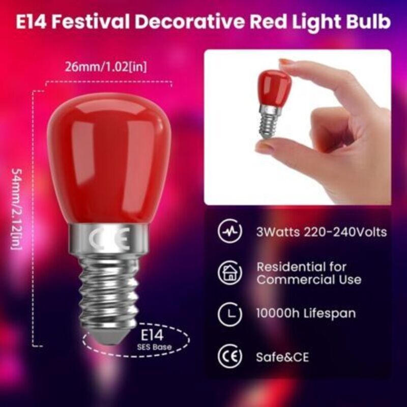 Ampoule Led blanc chaud 6 cm culot E14 220V pour crèche | vente en