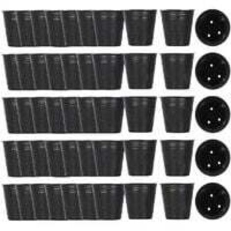500pcs pot de pépinière en plastique contenant de propagation de plantes (8cmx8cm)