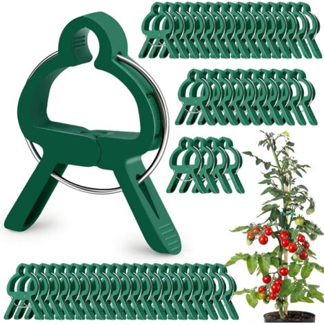 50 Pièces Clips pour Plantes, Clips de Support pour Plantes, Attache Tomates Clips Réutilisable