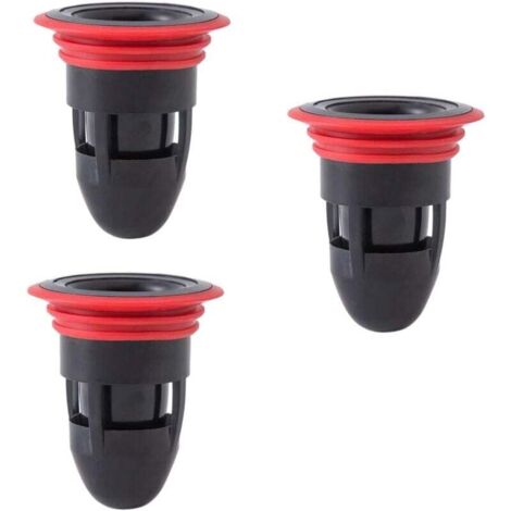 Siphon de sol anti-odeur pour douche, sans filtre, déodorant, anti-encrassement, anti-retour, égout, drain de sol pour salle de bain, cuisine (3 pièces (noir)) (1/4)