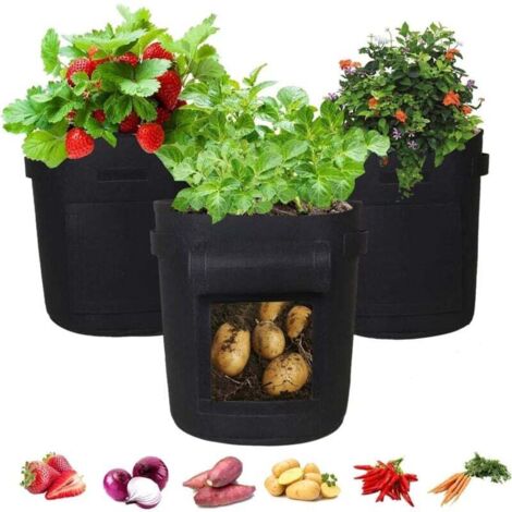 Sac de Plantation de Pommes de Terre - 3 Sacs à Plantes Grand 40L - Perméables - Lavables et Pliables (1/4)