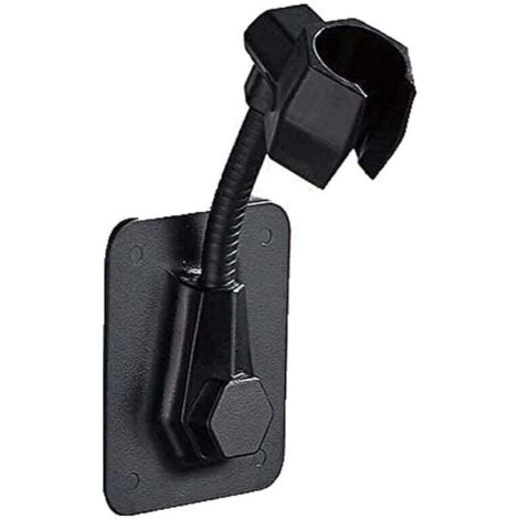 Support Douche Universel, Support Pommeau de Douche Mural, Support de Douche, ABS Réglable, Sans Perçage, Auto Adhésif, Étanche Tournant, pour Baignoire de Salle de Bain (Noir) (1/4)