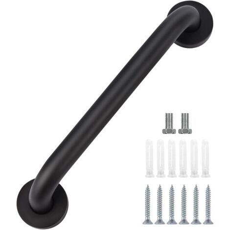 Barre D'appui pour Douche,Barre D'appui en Acier Inoxydable pour Salle de Bain, Barre D'appui de Douche Antidérapante Noire Poignée de Douche Aide aux Toilettes Barre D'équilibre, 40 cm