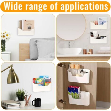Lot De 4 Boîtes De Rangement Murales Autocollantes Pour Porte De Cuisine Pour Armoire 92902503