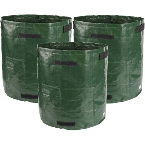 Lot de 3 Sacs à Plantes Sac Culture Pomme de Terre Sacs de Culture Sac de Plantation Respirants pour Pommes de Terre, tomates, Carottes, oignons, Fleurs et légumes, 34 x 35 cm