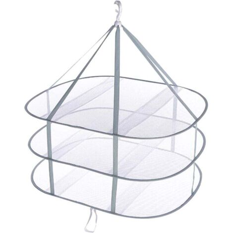 Suspendus séchoir à Pull,Cintre à Maille Pliable à 3 Niveaux pour Chandail,Sèche-Linge Niveaux en Filet,Cintre Empilable Polyvalent,pour l'intérieur et l'extérieur, pour Pull,Linge délicat