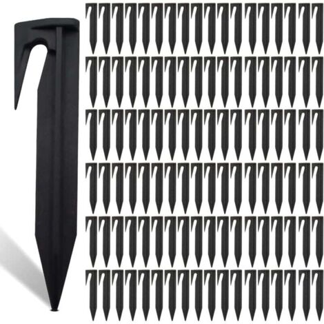 Lot de 100 Piquets De Fixation Pour Câbles Périphériques, Piquet Fil Robot Tondeuse, Accessoires Pour Tondeuses à Gazon Robot, Crochet Pour Robot Tondeuse, Câble De Délimitation (1/4)