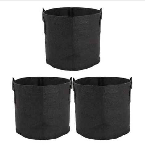 Sac de Plantation 3 pièces Sacs à Plantes en Non tissé Aération Tissu Pots Respirant Sac avec Poignées pour Jardin Maison