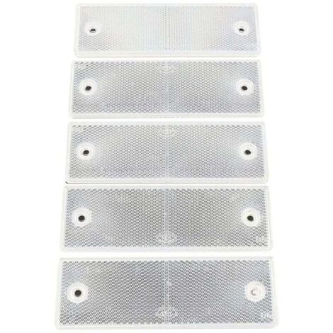 10 Pièces Réflecteurs Camion, Avertissement Réfléchissant Plaque, Réflecteurs pour Remorques Et Camions, Universel Plastique Blanc Réflecteur Marqueur pour Remorque (1/4)