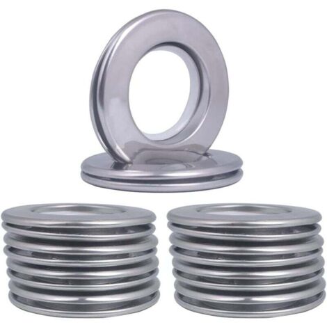 10 pièces oeilet de Rideau, Anneaux de Rideau en métal de diamètre intérieur avec œillets 42mm Rideaux à œillets Romains pour fenêtre de Salle de Bain (10 Pcs-Argent)