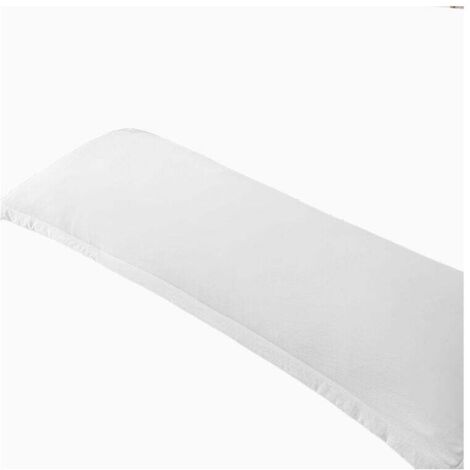 Taie de Traversin 48x150 Lot de 2 - Housse de Traversin 150x48 Douce Et Brossée, Toucher Peau de Pêche - Blanc Albâtre