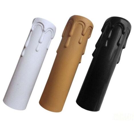 Paquet de 9 bougies gouttes gouttes en plastique couvre les tubes pour lustre lumière pendants luminaires Blanc + Jaune + Noir
