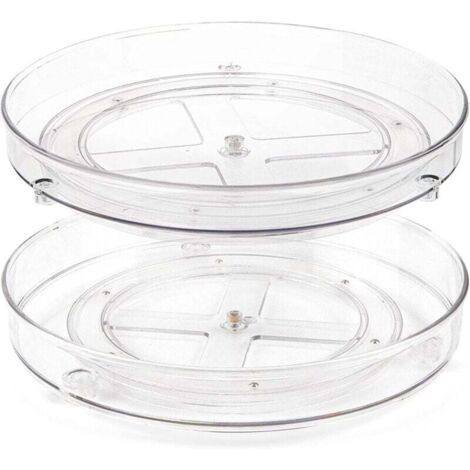 Lot de 2 Lazy Susan Plateau Tournante de Cuisine Plateaux de Rangement Rotatifs à 360° pour Cuisine et Salle de Bain(23.5 X 3,6 cm) (1/4)