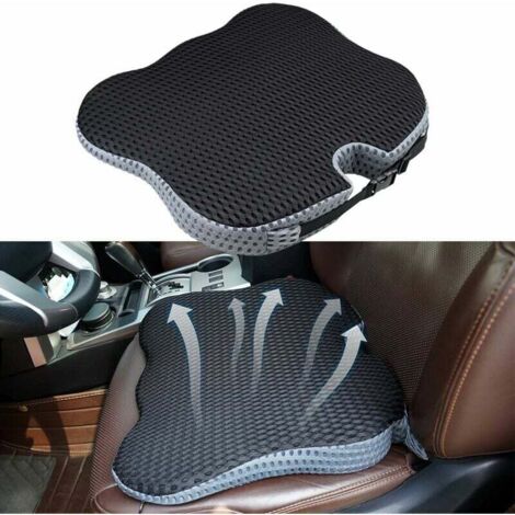 Coussin de siège pour siège de voiture, coussin de siège orthopédique, soulagement pour les jambes, les fesses, pour les personnes de petite taille qui conduisent, mousse à mémoire ergonomi (1/4)