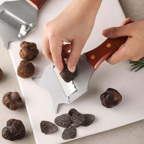 Trancheur De Truffes Fromage En Acier Inoxydable Avec Manche Bois - Râpe Ajustable