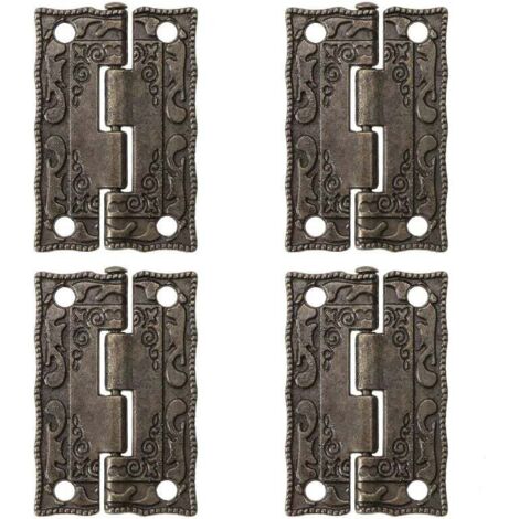 Lot de 20 mini charnières de porte rétro en bronze antique pour boîtiers en bois, armoires, boîtes à bijoux (1/4)