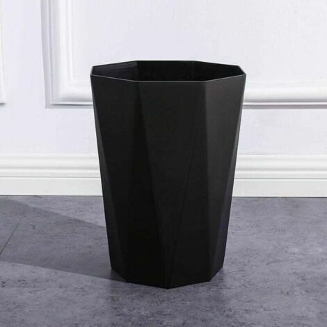 Poubelle de bureau en plastique - Corbeille à papier pour la cuisine, le bureau ou pour la cuisine et le bureau(noir)