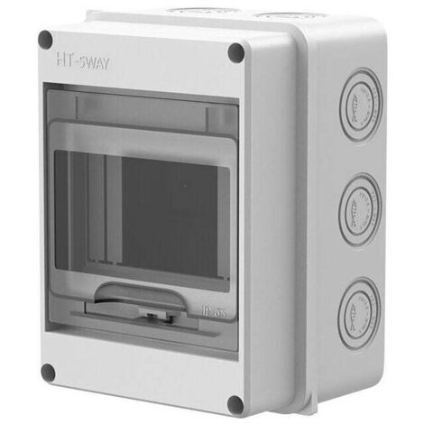 Coffret Electrique Etanche, IP65 5-MODULES Ableaux à Disjoncteurs éLectriques Boitier, Etanche Electrique Exterieur, Armoire de Contrôle, Boitier de Jonction pour Utilisation à l'extérieur