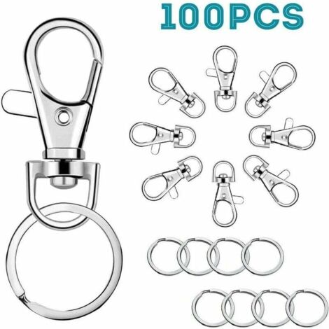COM-FOUR® Mousqueton 20x avec Porte-clés