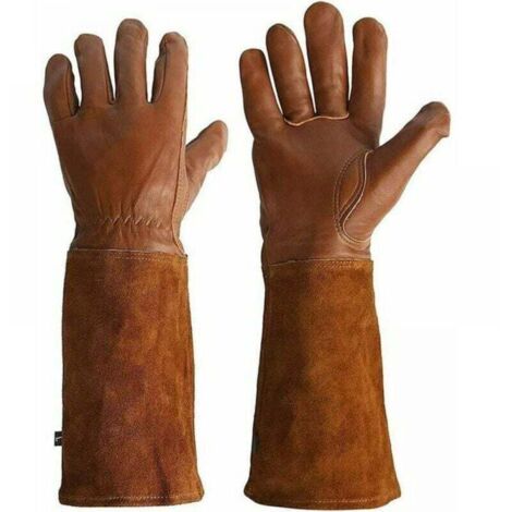 Gants de levage en cuir pour le jardinage et le soudage, offrant une protection contre les épines et la chaleur, vendus par paire(L). (1/4)