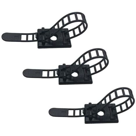 Lot de 25 clips pour câbles adhésifs - Attaches de gestion des câbles réglables et réutilisables - Serre-câbles robustes pour organisation à domicile bureau et bricolage