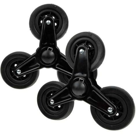 2X Roues de Chariot de Courses Pliables, Roues D'escalier Utilitaires, Pièces de Réparation Portables, Roues de Grimpeur D'escalier Légères, Roue d'escalade Roues Triangulaires