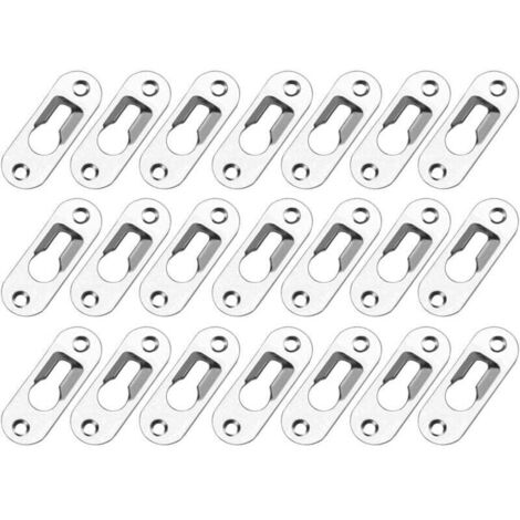 50 PièCes Trou De Serrure En MéTal Attache Invisible Cintres De Trou Serrure Metal Peinture Attaches Trou Cintres De Trou De Serrure En MéTal Fixation Pour Cabinet Miroirs Cadres Photo Armoire (1/4)