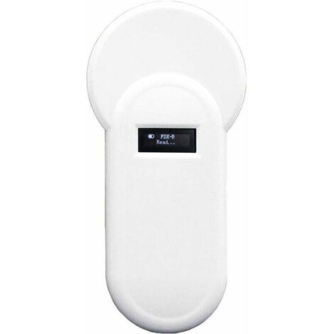Lecteur de Puce Animale Portable H01-T 134.2Khz 134.2Khz Lecteur d'étiquettes d'Animaux Lecteur d'affichage Oled Format Fdx-B Support Buzz-Er pour la Gestion des Fermes Avicoles, Blanc