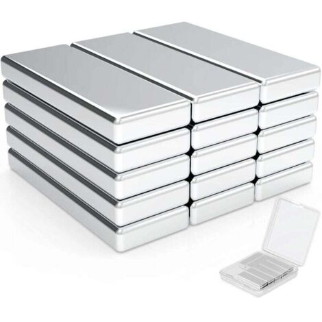 Aimants de Terre Rare, 25PCS Aimants rectangle aimants en néodyme rectangulaires, réfrigérateur, sous-sol bâtiment- 30X10X3mm