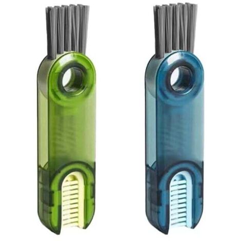 Brosse de Nettoyage Multifonctionnelle 3 en 1, 2 Pcs Brosse de Nettoyage pour Couvercle de Tasse, Brosse de Nettoyage pour Bouteilles d'eau, Outils de Nettoyage (1/4)