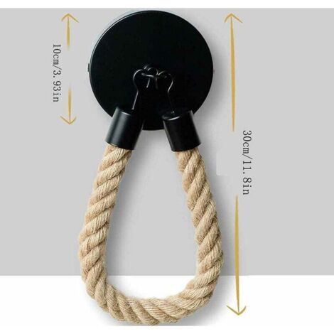 Porte Papier Toilette Corde Avec 3 Crochets – Style Vintage, Sans Perçage, Multifonction Pour Salle De Bain & Cuisine